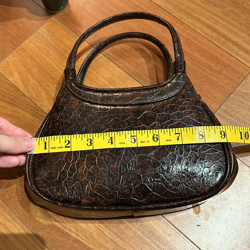 Meyers Mid Century Modern Brown Reptile/Crocodile Handbag Made in USA - Picture 9 of 15